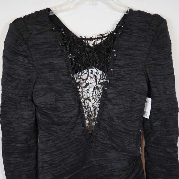 Free People Look of Love Ruched Lace Inset Dress 4 - Picture 15 of 15